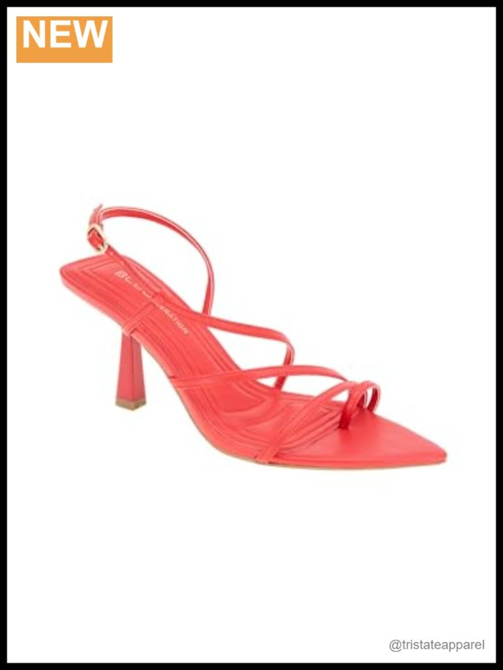 Faux Leather Strappy Heeled Sandals with Pointed Toe and Stiletto Heel